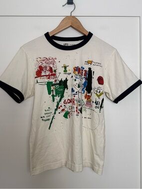 Uniqlo Jean-Michel Basquiat UT Archive Ringer T Shirt Tee Sz XS Paint Artist